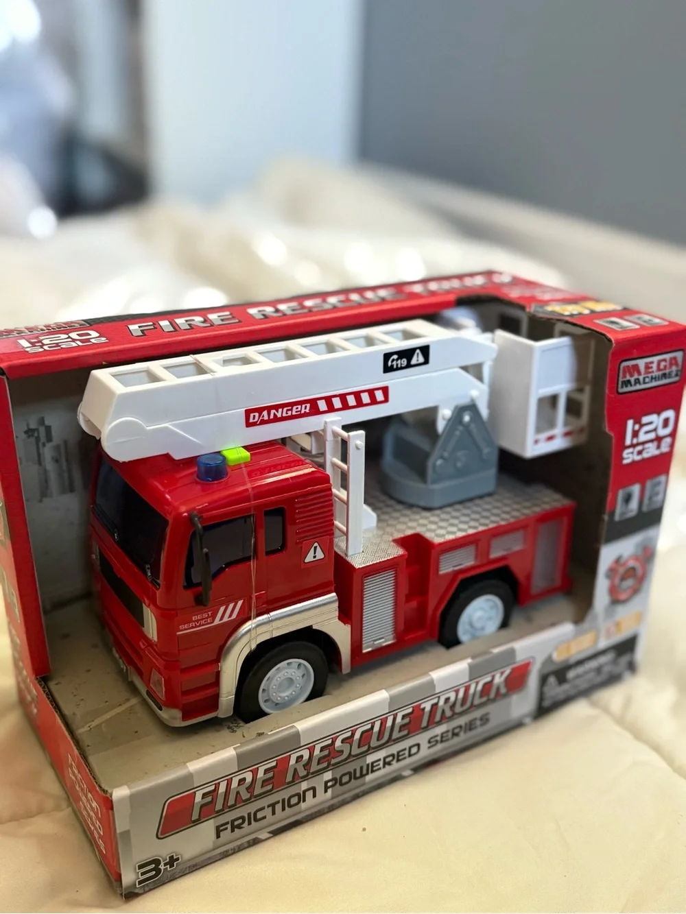 Machine Red and White Fire Rescue Truck Toy